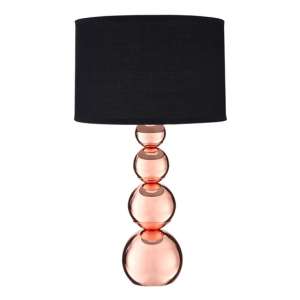 Camox Black Fabric Shade Touch Table Lamp With Copper Base