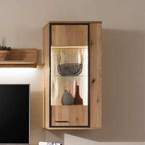 Campinas LED Wooden Wall Unit In Knotty Oak With 1 Door