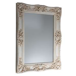 Cannan French Ornate Wall Mirror In White Frame
