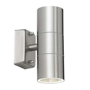 Canon 2 Lights Small Wall Light In Polished Stainless Steel