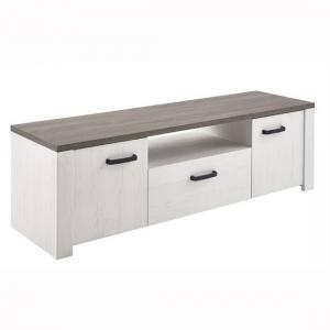 Adrina Wooden TV Stand In Prata Oak And Anderson White Pine