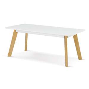 Canum Wooden Rectangular Coffee Table In White