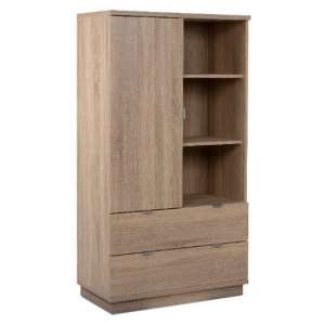 Canvoy Wooden Highboard With 2 Doors 2 Drawers In Sonoma Oak