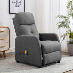 Orleans Polyester Fabric Massage Recliner Chair In Light Grey