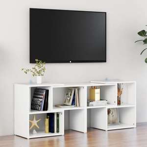 Carillo Wooden TV Stand With Shelves In White