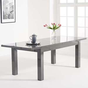 Carino Extending High Gloss Dining Table In Dark Grey
