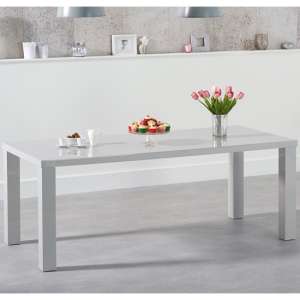 Carino Rectangular 200cm High Gloss Dining Table In Light Grey