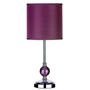 Carko Purple Fabric Shade Table Lamp With Chrome Base