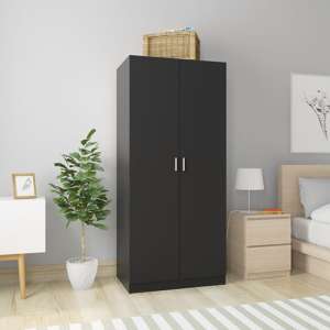 Carlow Wooden Wardrobe With 2 Doors In Black
