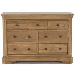 Carmen Wooden Chest Of Drawers In Natural With 7 Drawers