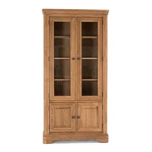 Carmen Wooden Display Unit In Natural With 4 Doors