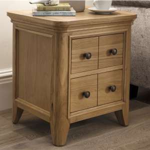 Carmen Wooden End Table In Natural With 1 Drawer