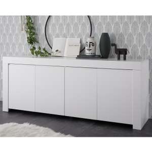 Carney Contemporary Sideboard Large In Matt White With 4 Doors