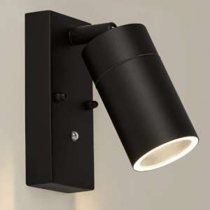 Caroli Outdoor Wall Light With Dusk Till Dawn Sensor In Black