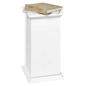 Carolos Wooden Side Table With 1 Door In White
