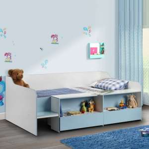 Sancha Low Sleeper Children Bed In White And Blue