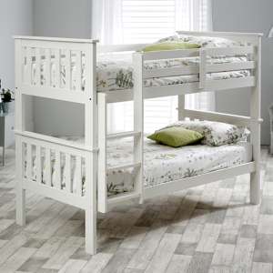 Carra Wooden Single Bunk Bed In White