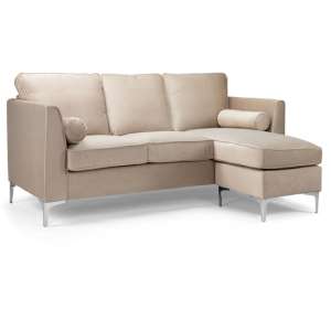 Carrasco Plush Velvet Corner Sofa In Beige