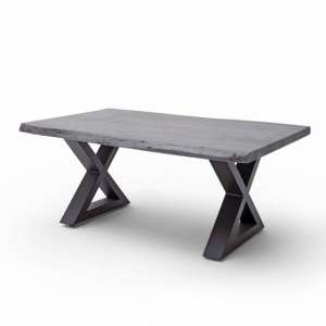 Cartagena Large Coffee Table In Grey With Anthracite X Legs