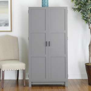 Carver Wooden Storage Cabinet In Grey And Weathered Oak