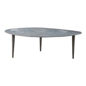 Casa Oval Aluminum Coffee Table In Grey