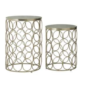 Casa Set Of 2 White Marble Top Side Tables