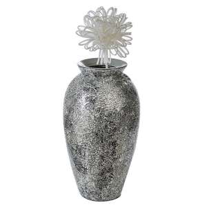 Cascada Ceramic Large Decorative Vase In Antique Silver