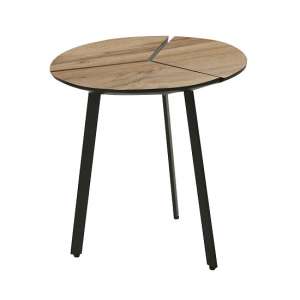 Cashel Round Lamp Table In Oak Effect With Black Legs