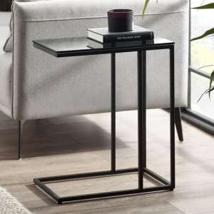 Casper Smoked Glass Side Table With Black Metal Frame