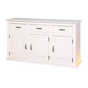 Cassala3 White Wooden SideBoard With 3 Drawers And 3 Door