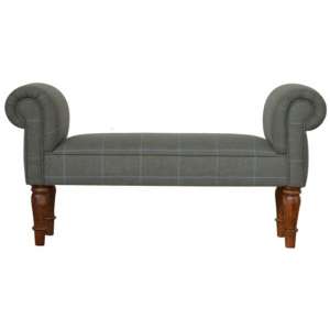 Cassia Fabric Hallway Seating Bench In Olive Green