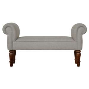 Cassia Fabric Hallway Seating Bench In Sand Tweed
