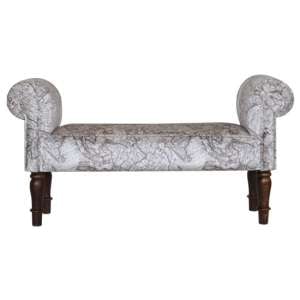 Cassia Velvet Hallway Seating Bench In Map Printed