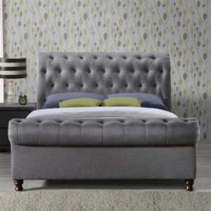 Castello Fabric Double Bed In Grey