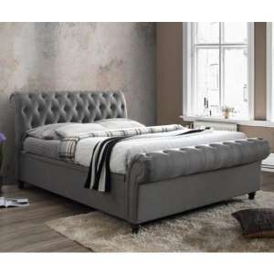 Castello Side Ottoman Super King Bed In Grey
