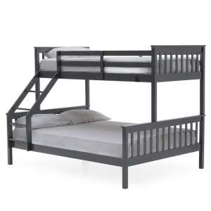 Selex Triple Sleeper Wooden Bunk Bed In Grey