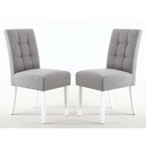 Mendoza Dining Chair Silver Grey With White legs In A Pair