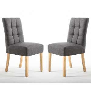 Mendoza Dining Chair In Steel Grey With Natural Legs In A Pair
