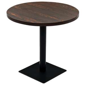 Causer Round Wooden Bistro Table In Dark Ash