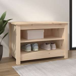 Cedric Solid Pinewood Shoe Storage Bench In Natural