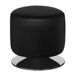 Ceko Faux Leather Cylinder Stool In Black