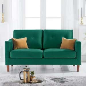 Celaya Chesterfield Velvet 2 Seater Sofa In Green