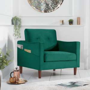 Celaya Chesterfield Velvet Armchair In Green