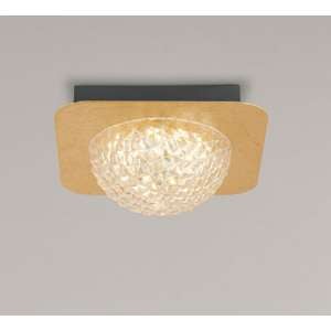 Celestia 1 LED Ceiling Light In Gold Leaf With Clear Acrylic