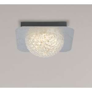 Celestia 1 LED Ceiling Light In Silver Leaf With Clear Acrylic