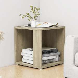 Celous Square Wooden Side Table In Sonoma Oak