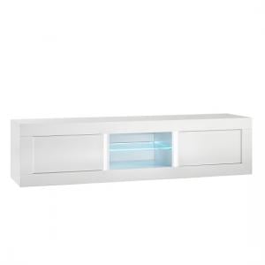 Celtic TV Stand Large In White High Gloss With LED Lighting