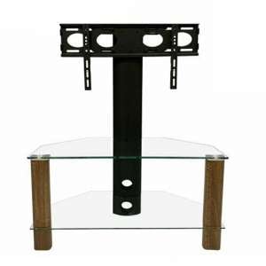 Clevedon Glass TV Stand In Walnut With Bracket