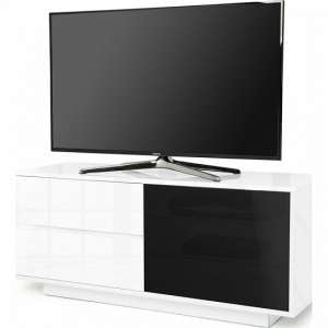 Century Ultra TV Stand In White High Gloss With Two Drawers