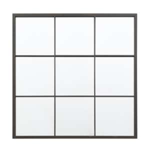 Chafers Medium Window Pane Style Wall Mirror In Black Frame